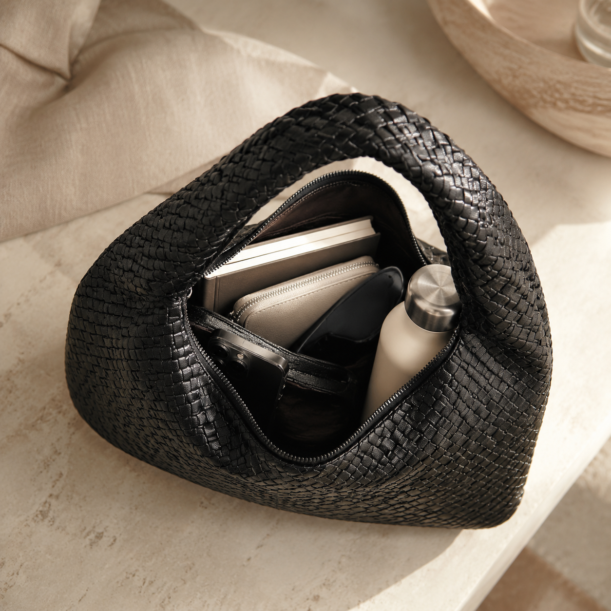 The Sélène Woven Shoulder Bag