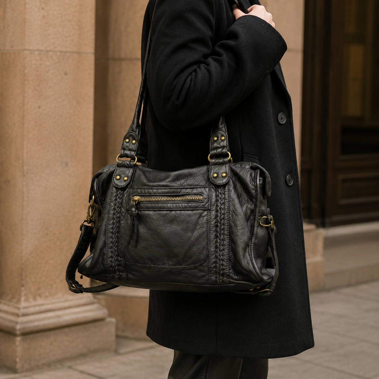 The Elara Multi-Pocket Shoulder Bag