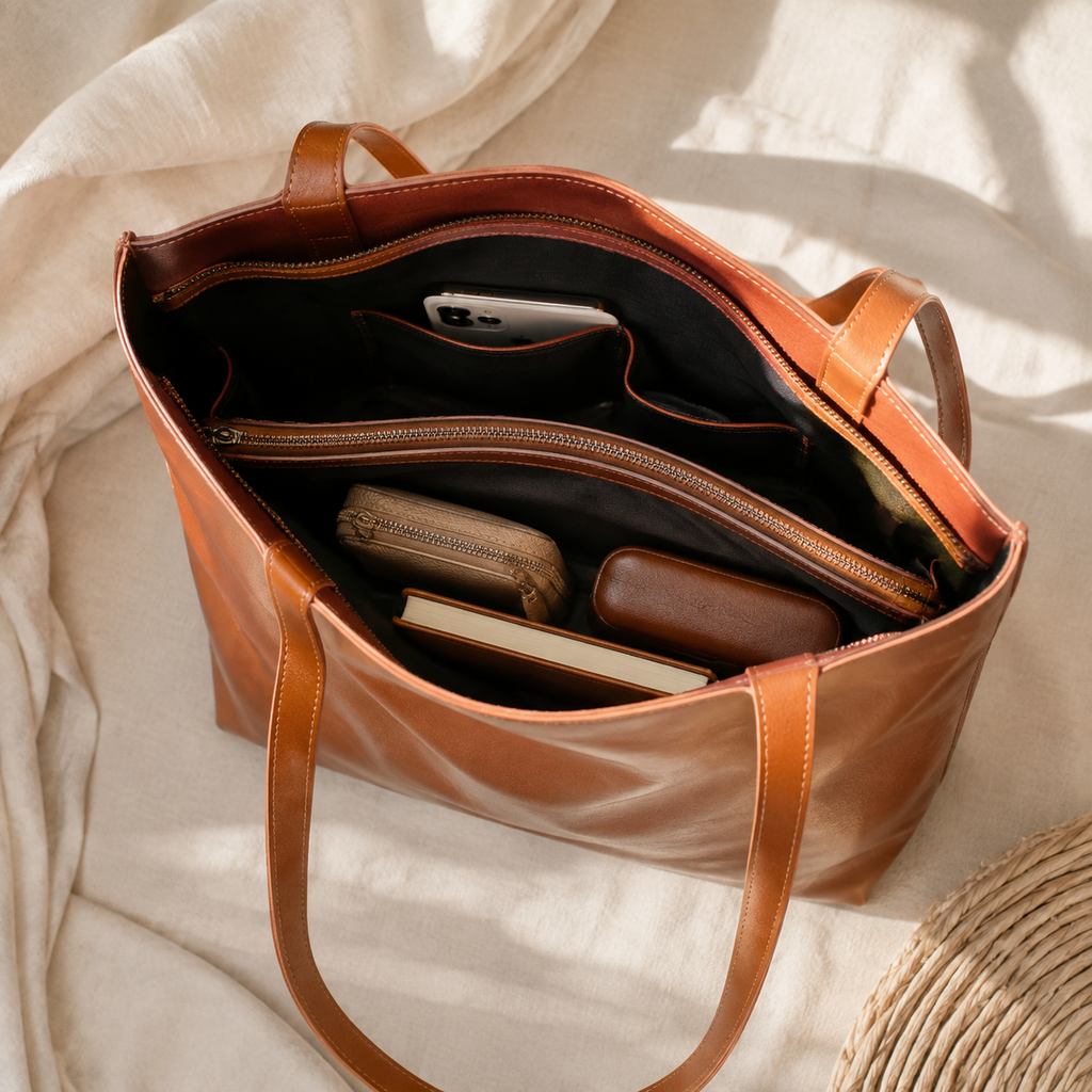 The Elara Leather Tote